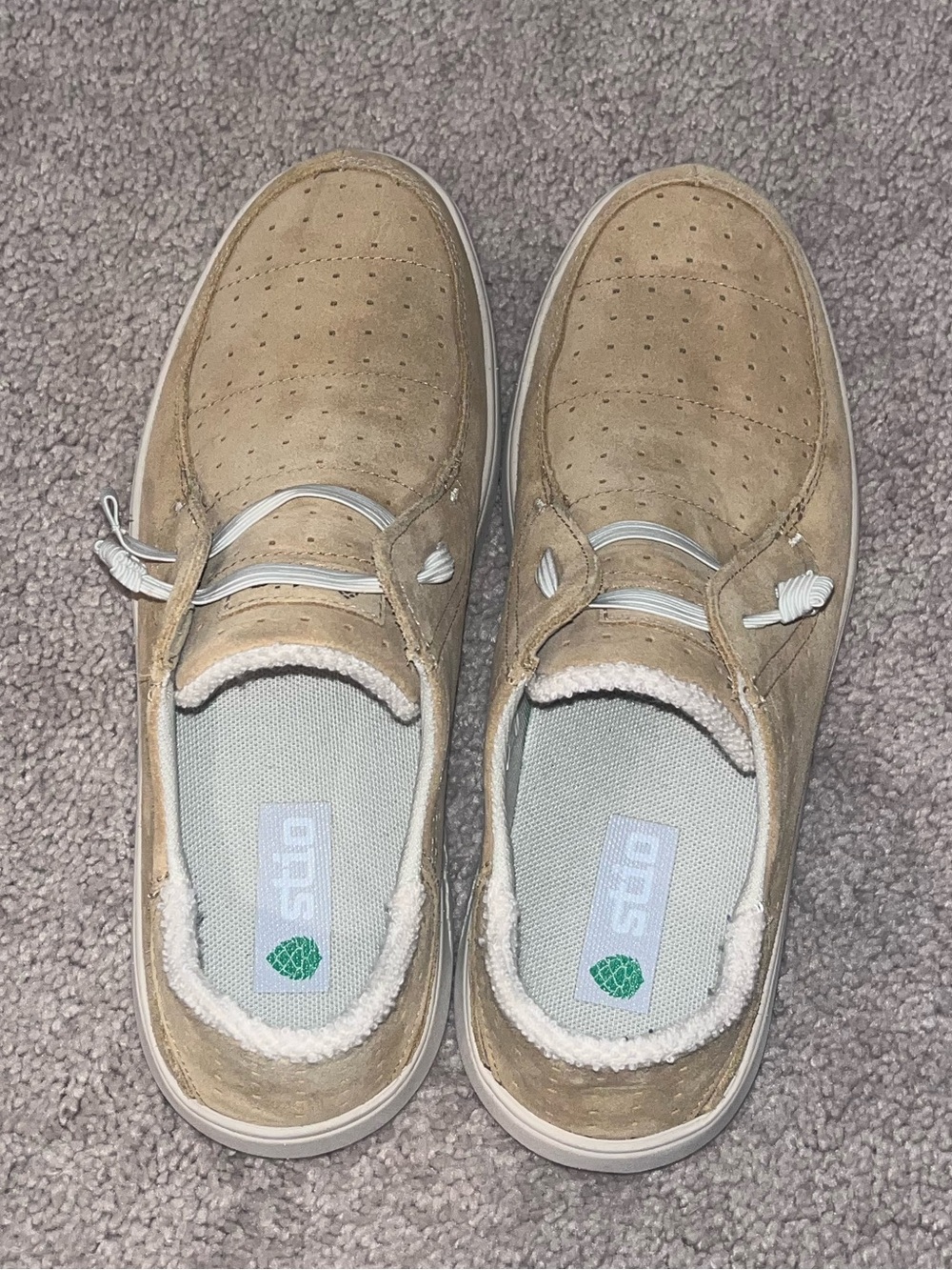 Worn Once Stio Colter Summer Low Suede Slip-On Walking Shoes Tan Beige Cream
